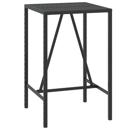 3-Tlg. Gartenbar-Set Mit Kissen Poly Rattan