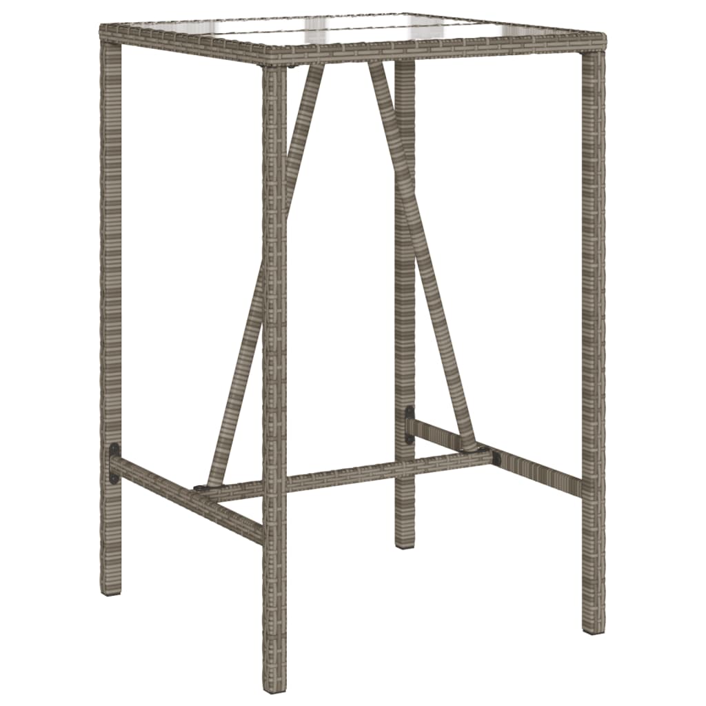 3-Tlg. Gartenbar-Set Mit Kissen Poly Rattan