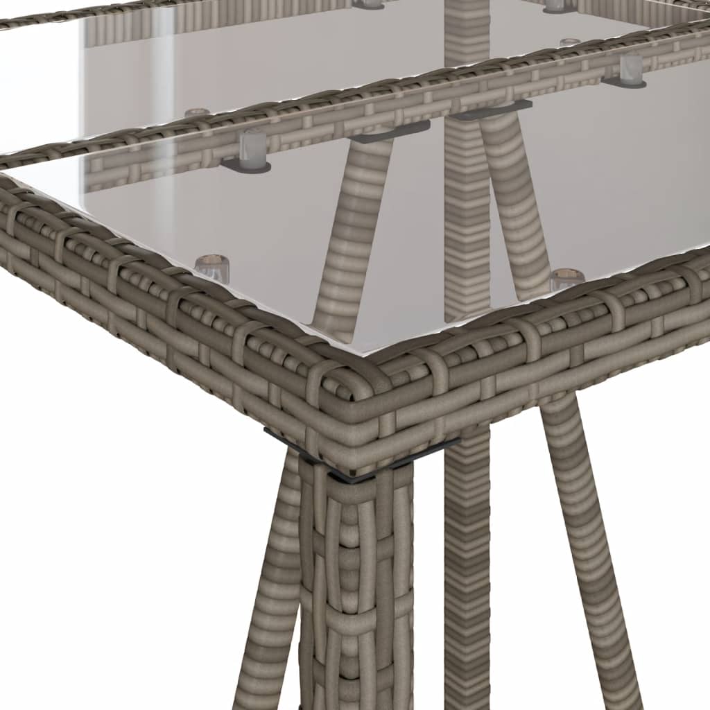 3-Tlg. Gartenbar-Set Mit Kissen Poly Rattan