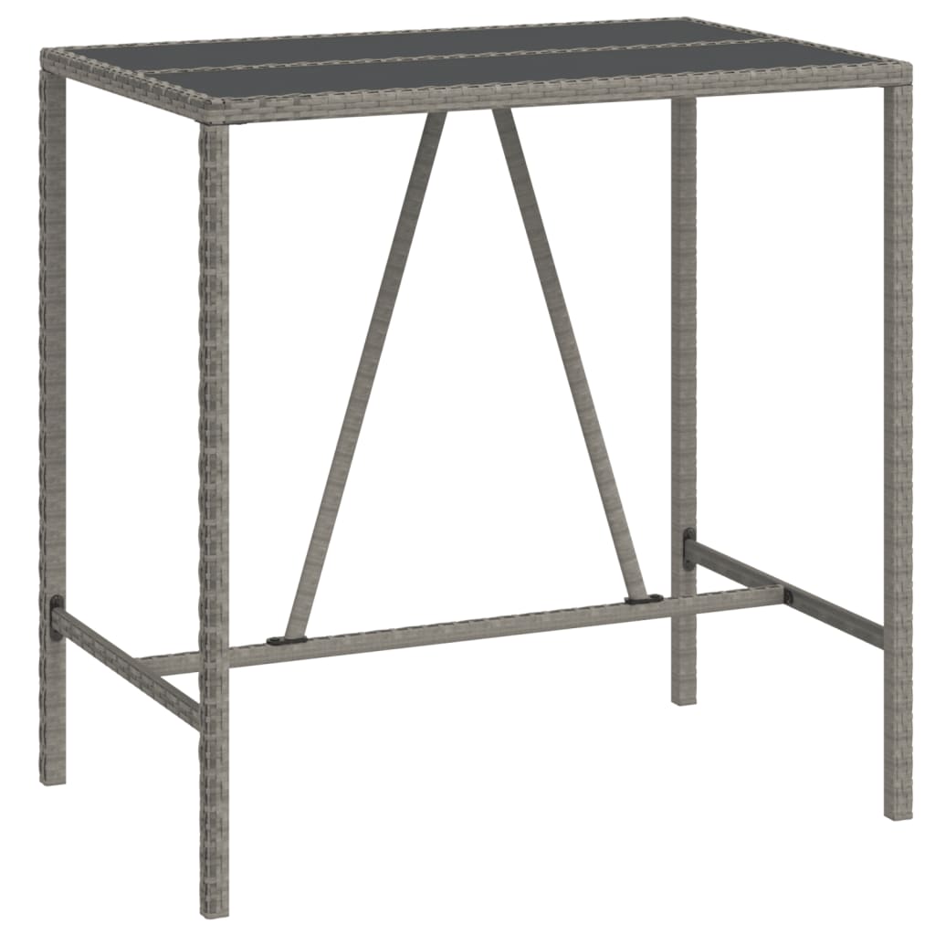 7-Tlg. Gartenbar-Set Mit Kissen Poly Rattan