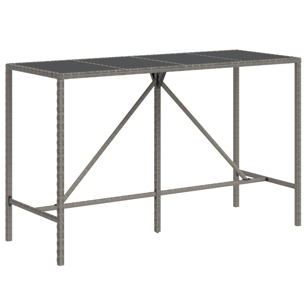 9-Tlg. Gartenbar-Set Mit Kissen Poly Rattan