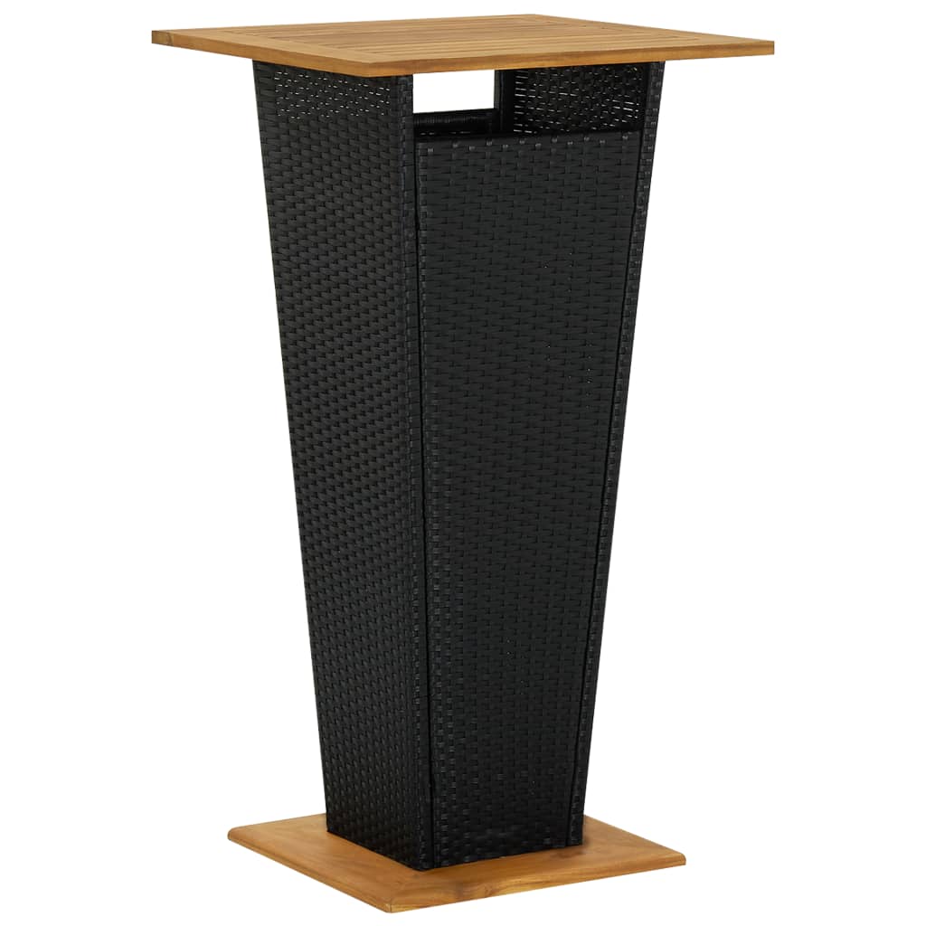 3-Tlg. Gartenbar-Set Mit Kissen Poly Rattan