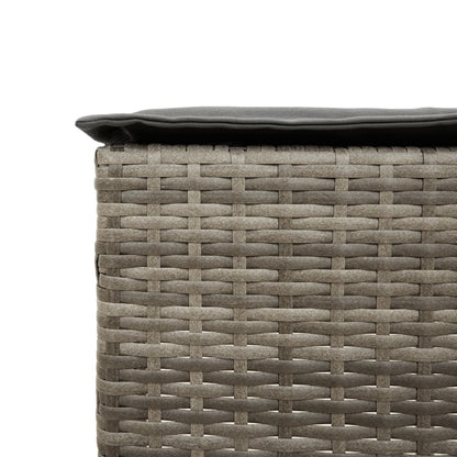 3-Tlg. Gartenbar-Set Mit Kissen Poly Rattan
