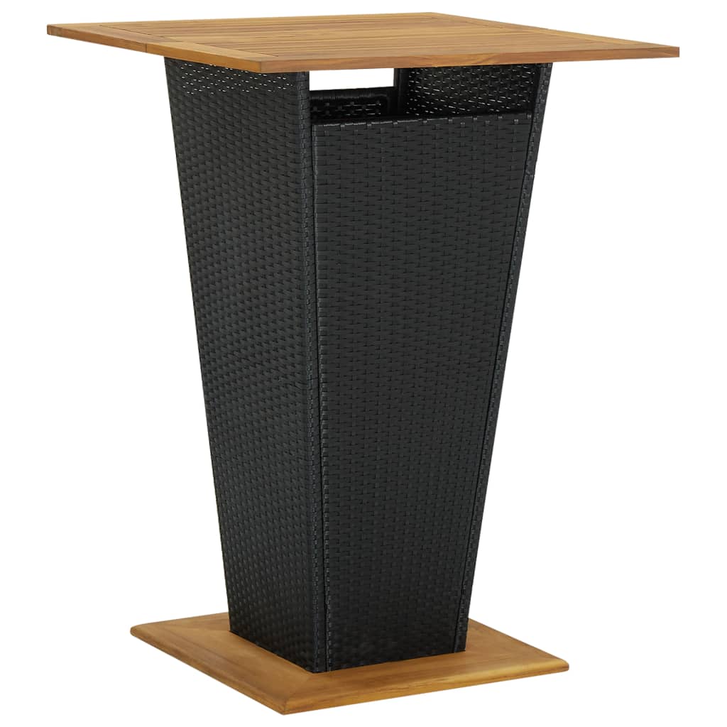 3-Tlg. Gartenbar-Set Mit Kissen Poly Rattan