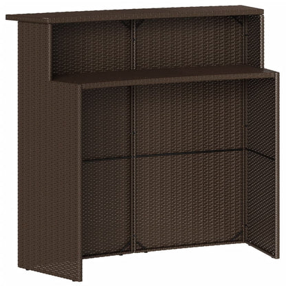 3-Tlg. Gartenbar-Set Mit Kissen Poly Rattan