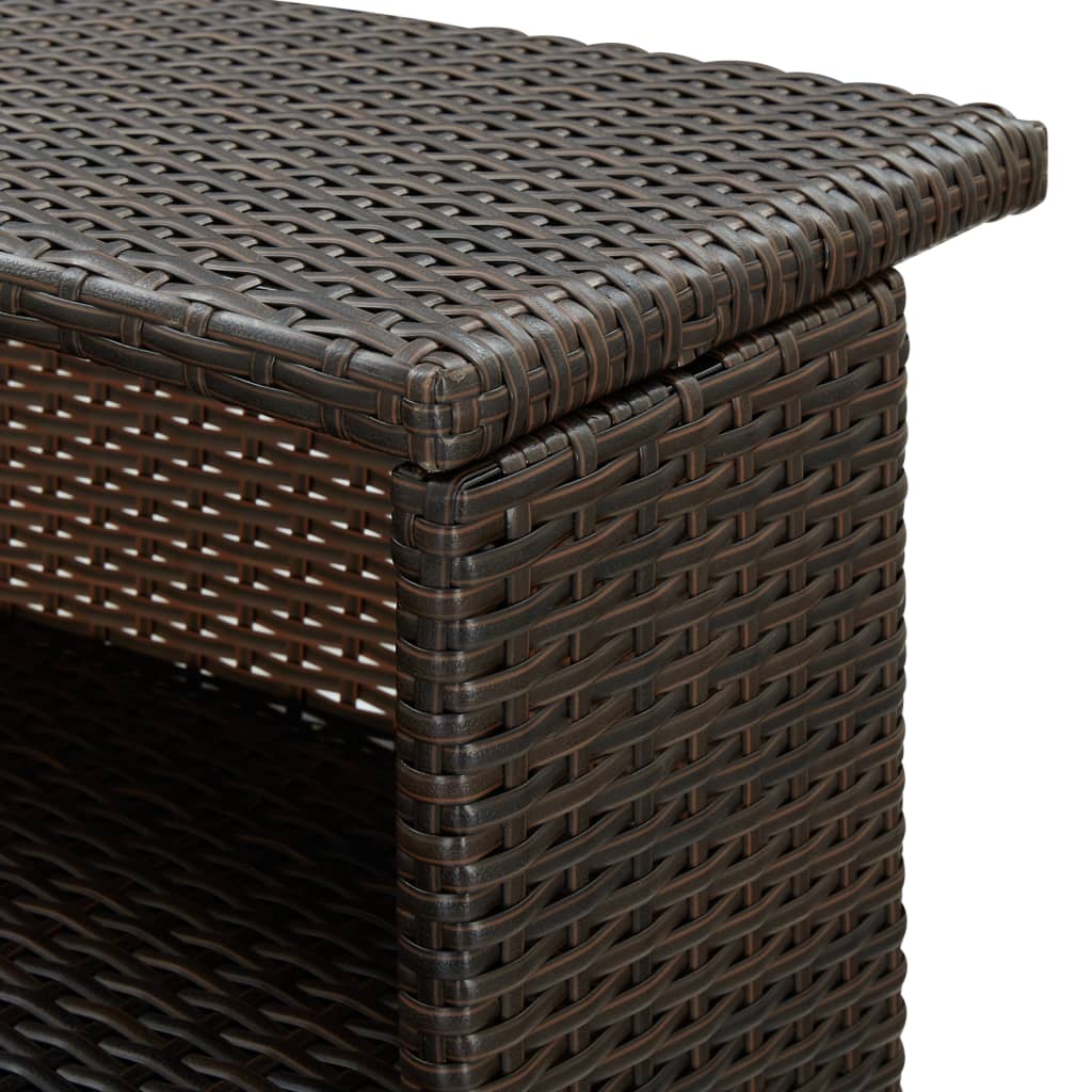 3-Tlg. Gartenbar-Set Mit Kissen Poly Rattan