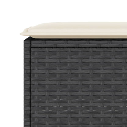 3-Tlg. Gartenbar-Set Mit Kissen Poly Rattan