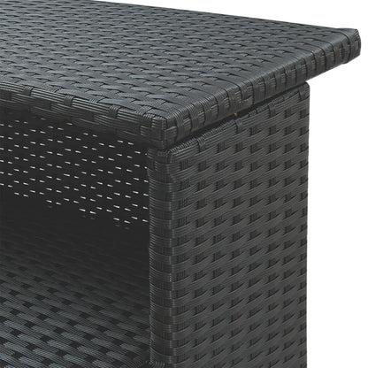 3-Tlg. Gartenbar-Set Mit Kissen Poly Rattan