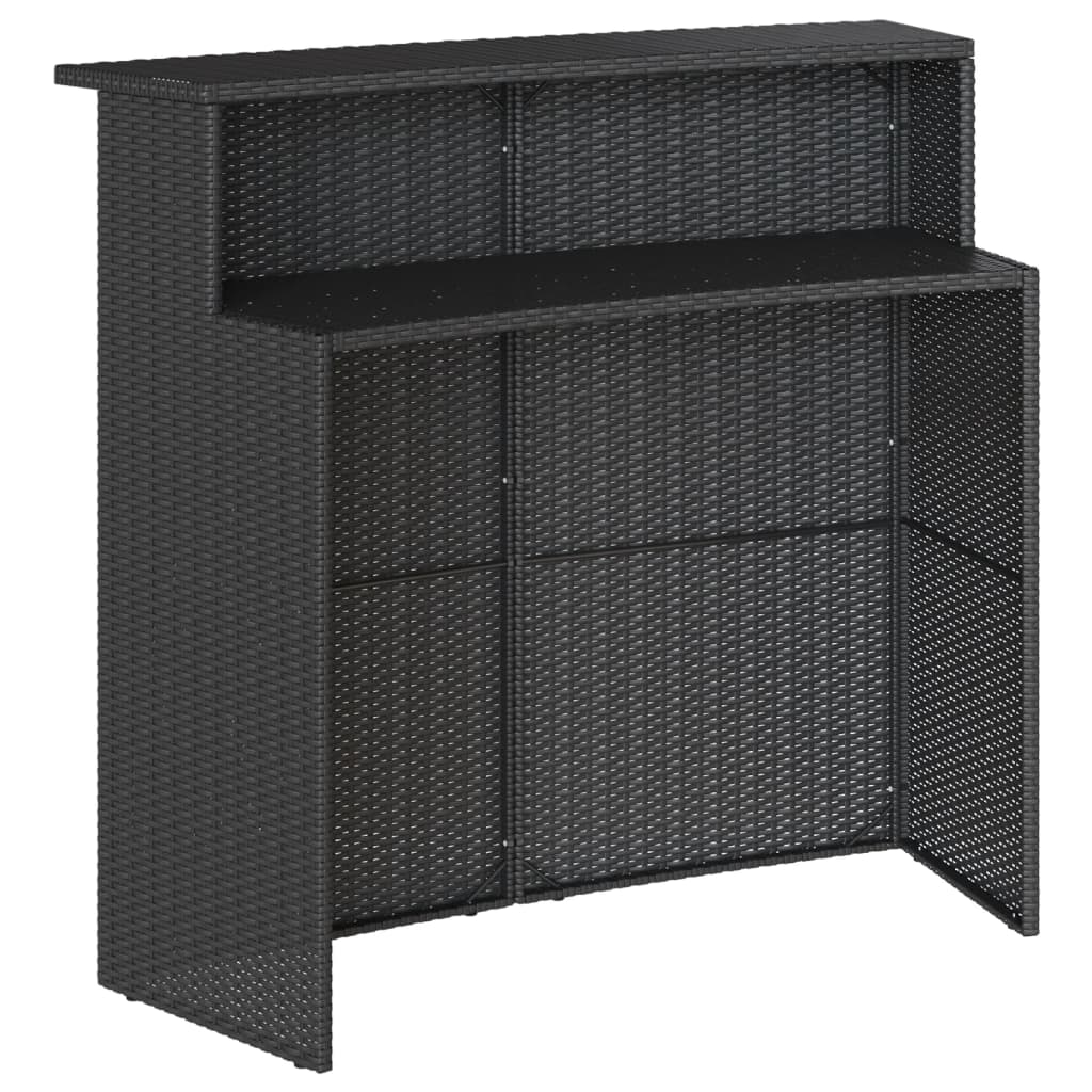 5-Tlg. Gartenbar-Set Mit Kissen Poly Rattan