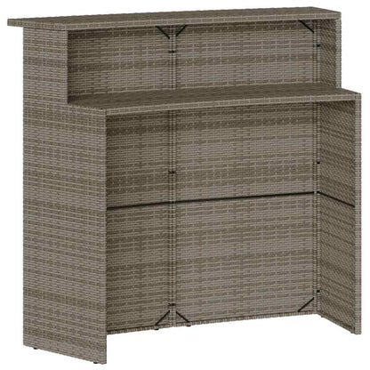 3-Tlg. Gartenbar-Set Mit Kissen Poly Rattan