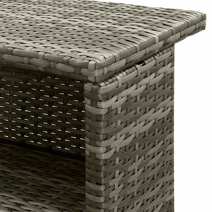 3-Tlg. Gartenbar-Set Mit Kissen Poly Rattan