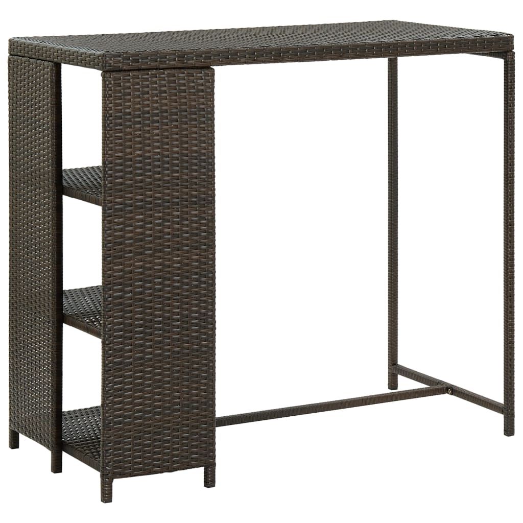 3-Tlg. Gartenbar-Set Mit Kissen Poly Rattan