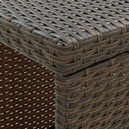 3-Tlg. Gartenbar-Set Mit Kissen Poly Rattan