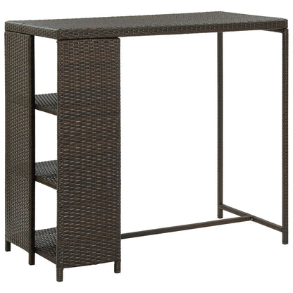 5-Tlg. Gartenbar-Set Mit Kissen Poly Rattan