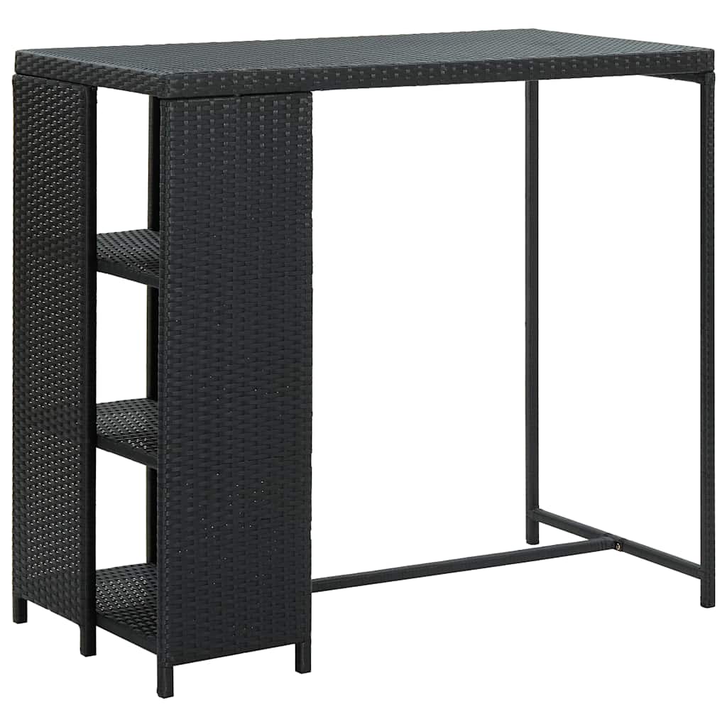 3-Tlg. Gartenbar-Set Mit Kissen Poly Rattan