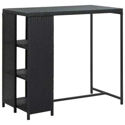 3-Tlg. Gartenbar-Set Mit Kissen Poly Rattan