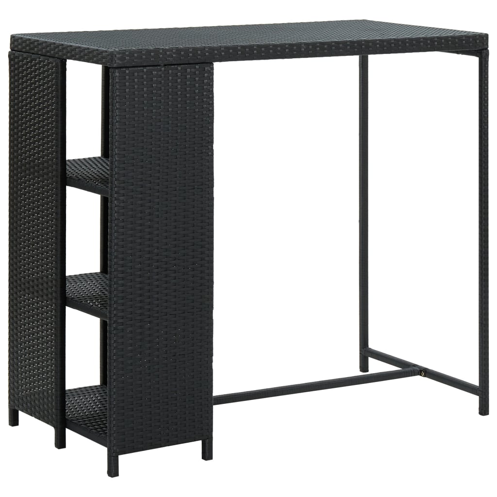 5-Tlg. Gartenbar-Set Mit Kissen Poly Rattan