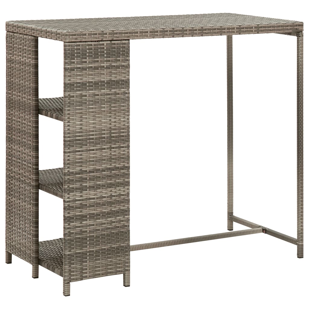3-Tlg. Gartenbar-Set Mit Kissen Poly Rattan