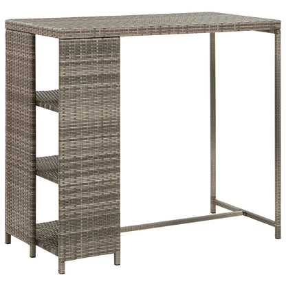 3-Tlg. Gartenbar-Set Mit Kissen Poly Rattan