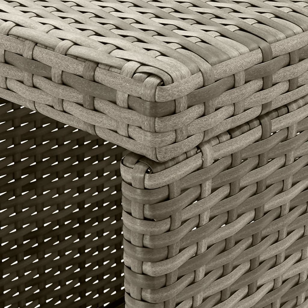 3-Tlg. Gartenbar-Set Mit Kissen Poly Rattan