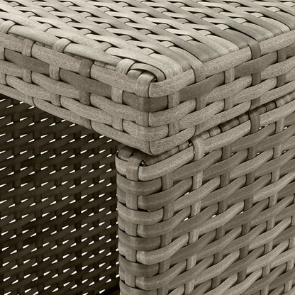 3-Tlg. Gartenbar-Set Mit Kissen Poly Rattan