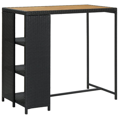 5-Tlg. Gartenbar-Set Mit Kissen Poly Rattan