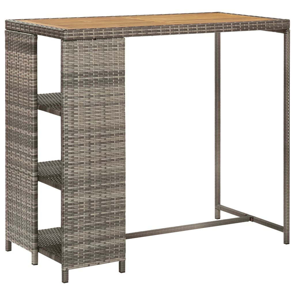 5-Tlg. Gartenbar-Set Mit Kissen Poly Rattan