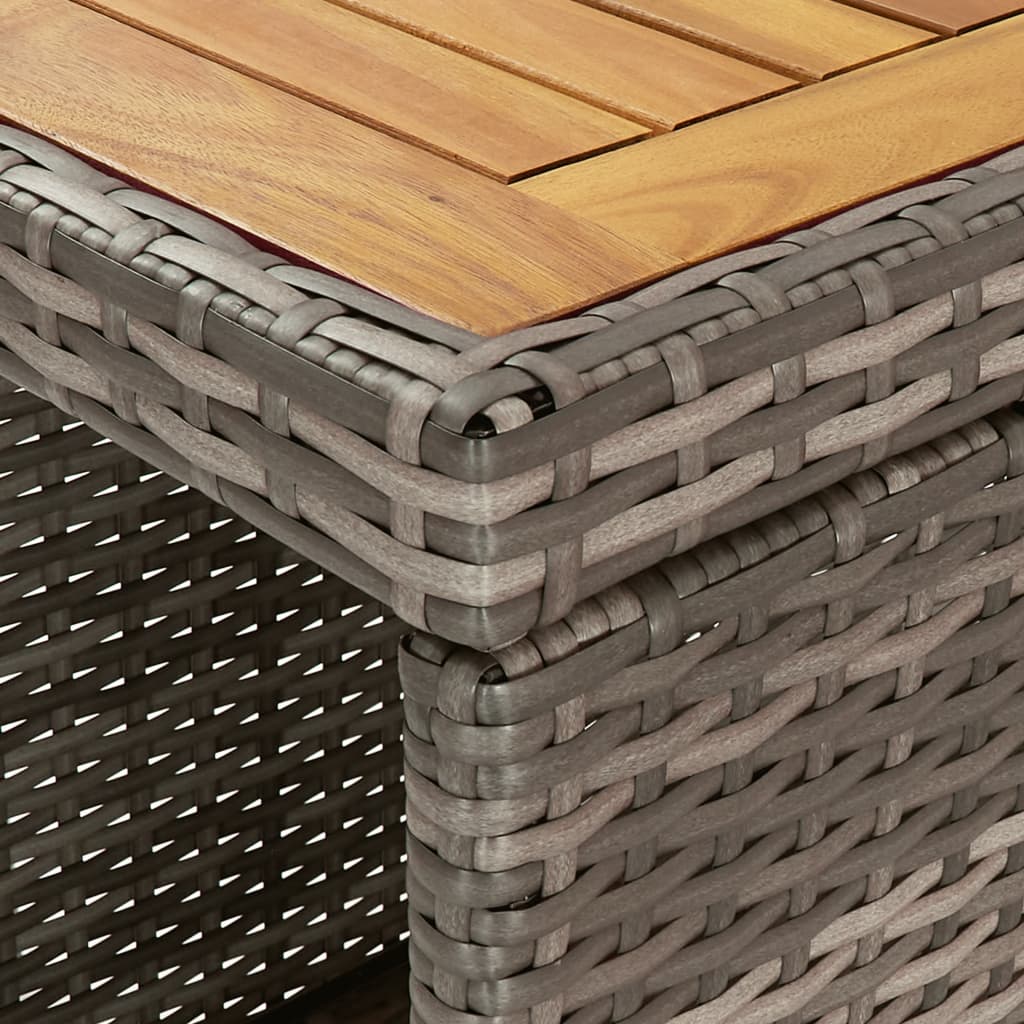 5-Tlg. Gartenbar-Set Mit Kissen Poly Rattan