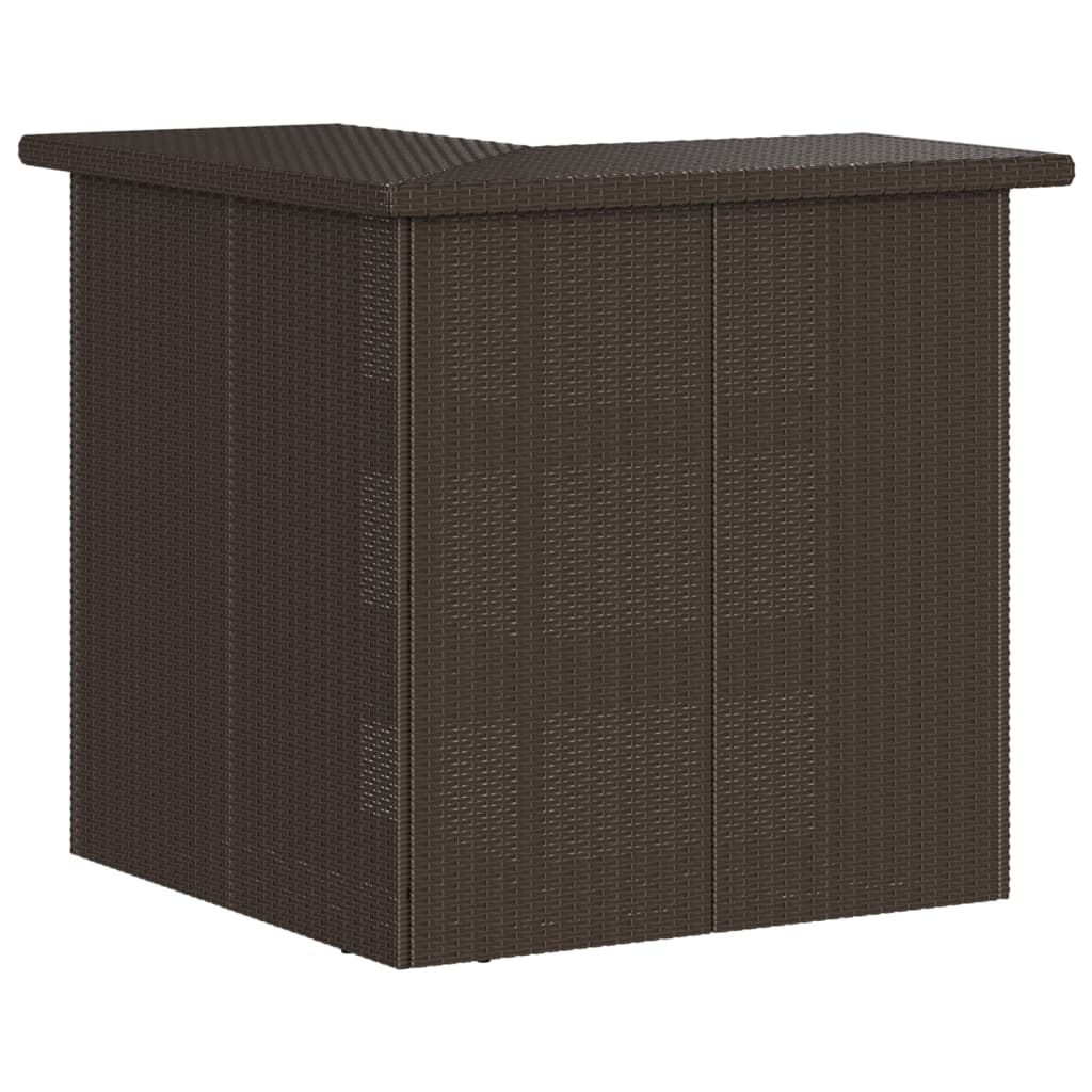 3-Tlg. Gartenbar-Set Mit Kissen Poly Rattan