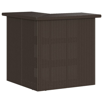 3-Tlg. Gartenbar-Set Mit Kissen Poly Rattan