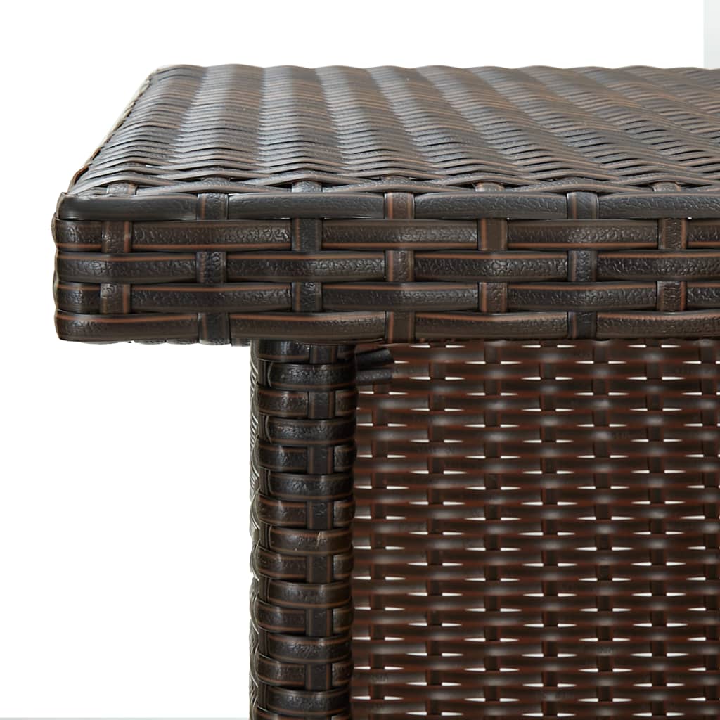 3-Tlg. Gartenbar-Set Mit Kissen Poly Rattan