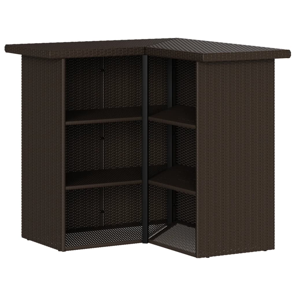 5-Tlg. Gartenbar-Set Mit Kissen Poly Rattan