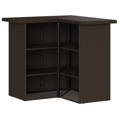 5-Tlg. Gartenbar-Set Mit Kissen Poly Rattan
