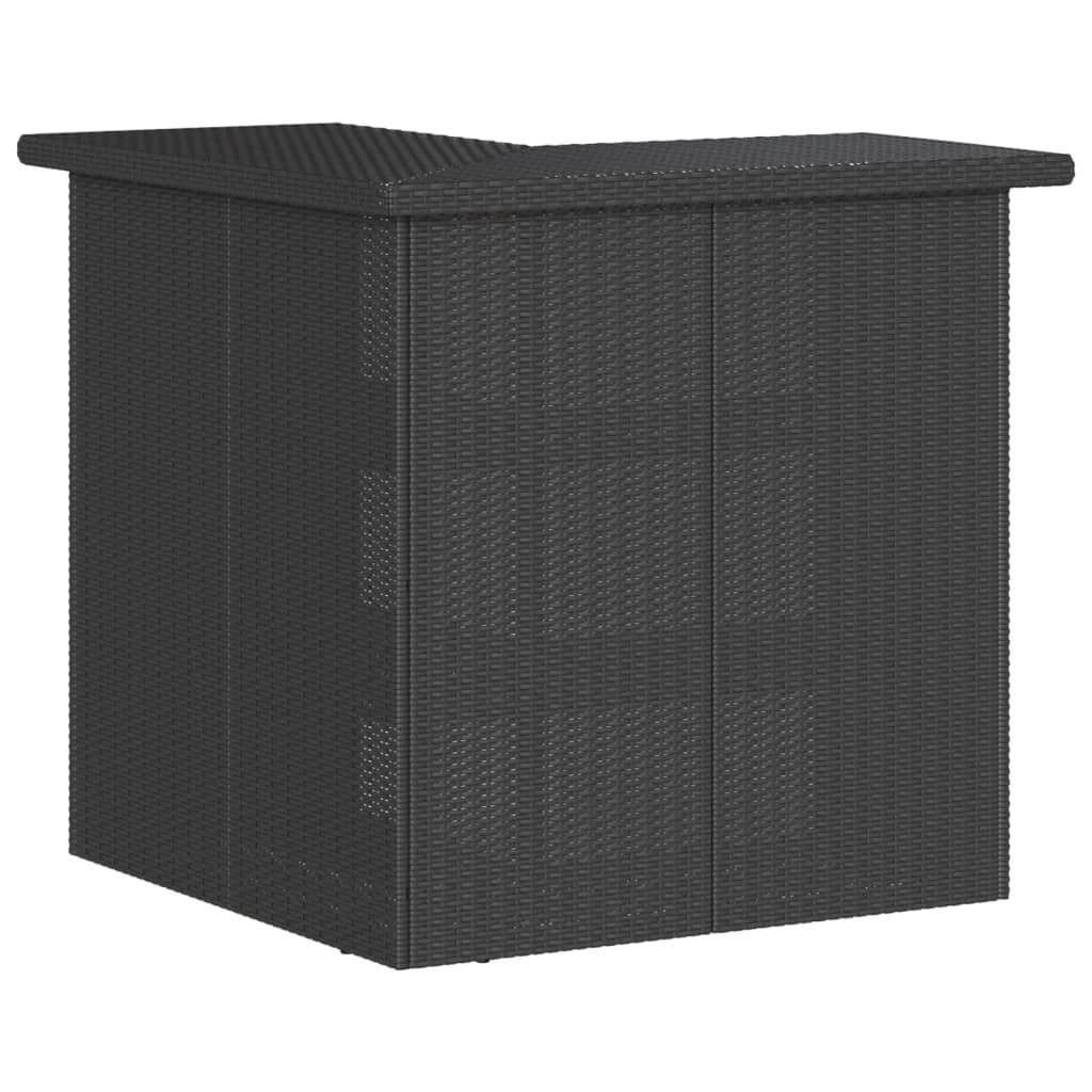 3-Tlg. Gartenbar-Set Mit Kissen Poly Rattan