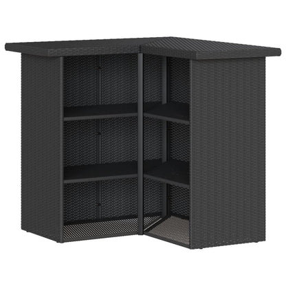 3-Tlg. Gartenbar-Set Mit Kissen Poly Rattan