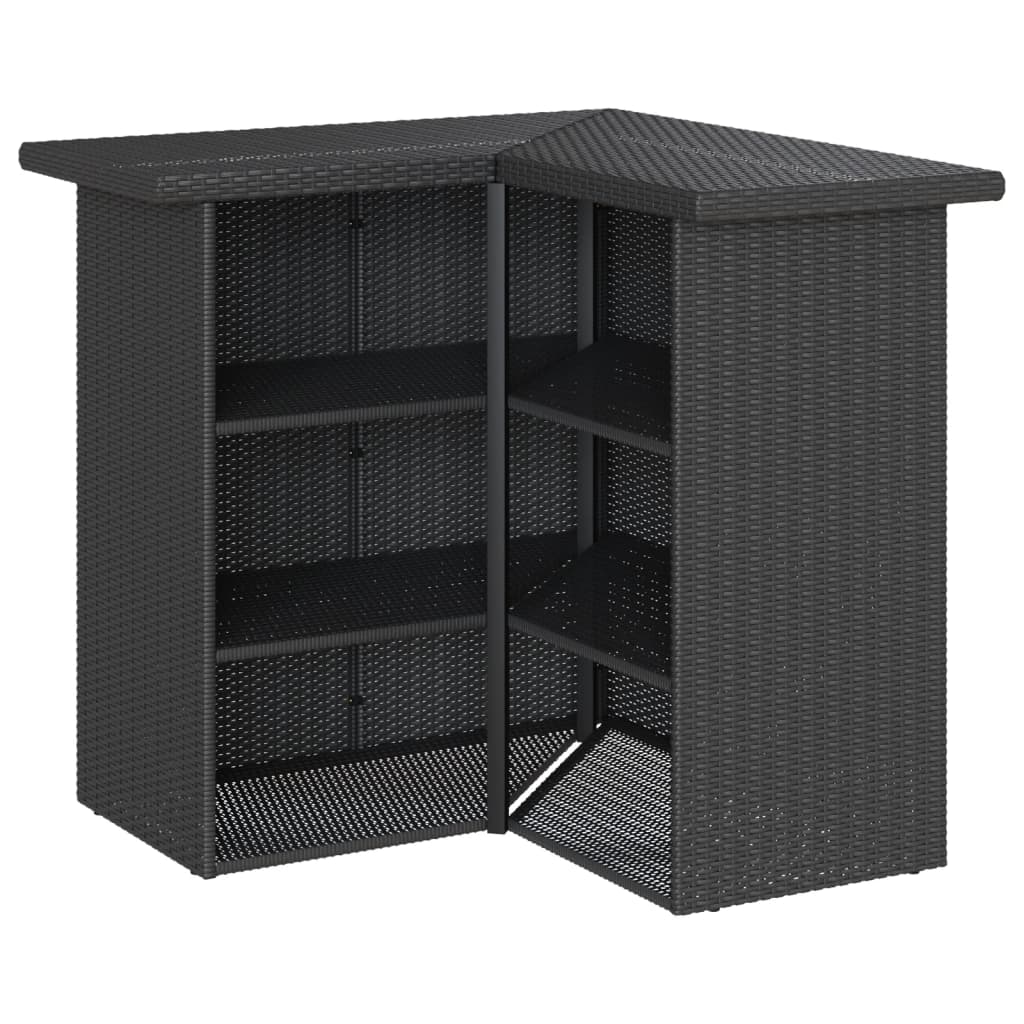 5-Tlg. Gartenbar-Set Mit Kissen Poly Rattan