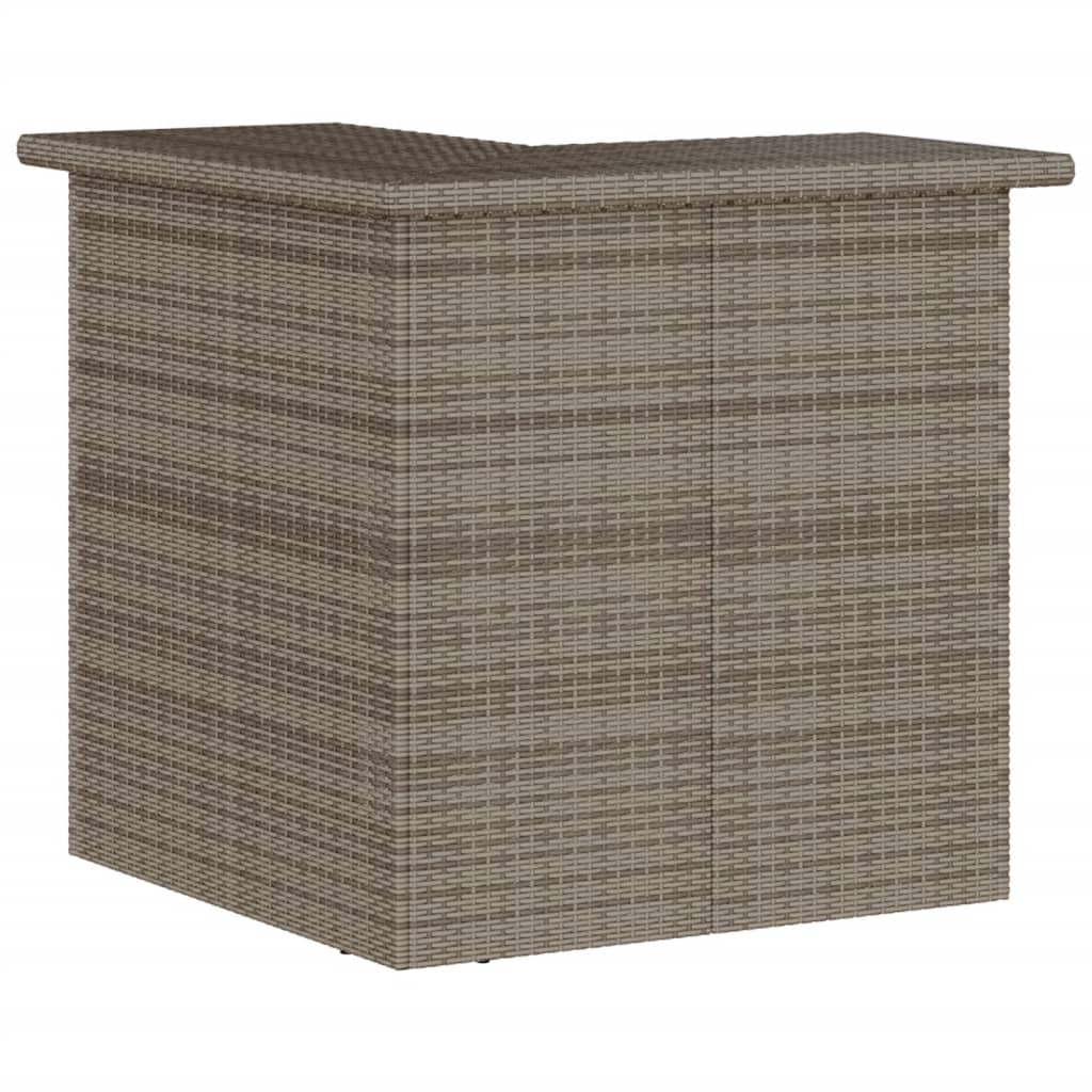 3-Tlg. Gartenbar-Set Mit Kissen Poly Rattan