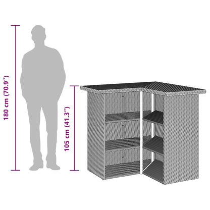 5-Tlg. Gartenbar-Set Mit Kissen Poly Rattan