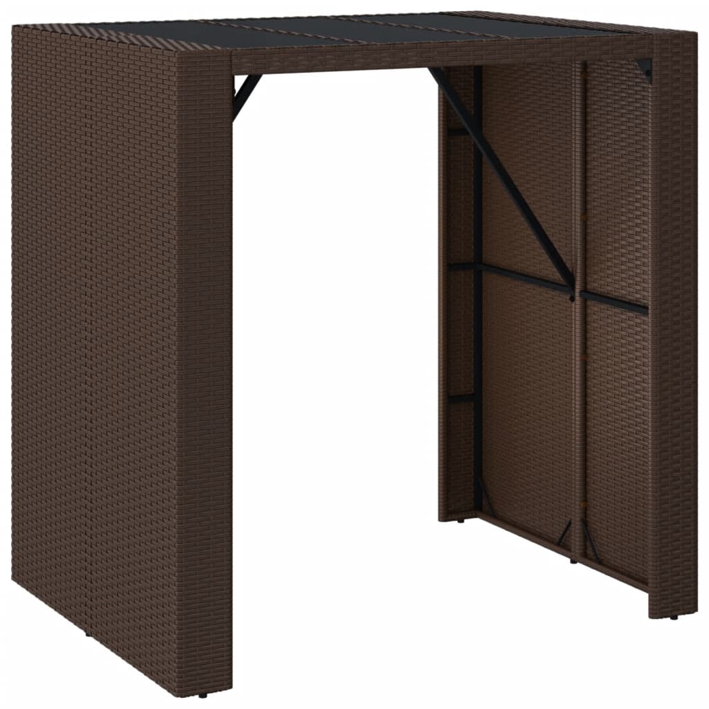 5-Tlg. Gartenbar-Set Mit Kissen Poly Rattan