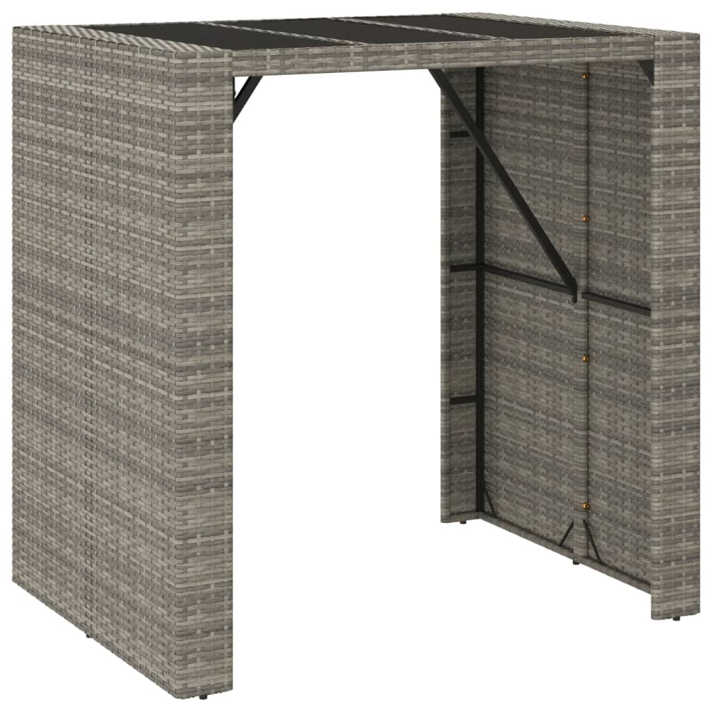 5-Tlg. Gartenbar-Set Mit Kissen Poly Rattan