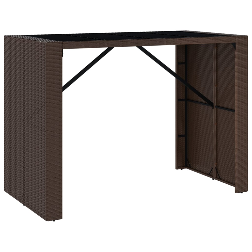 7-Tlg. Gartenbar-Set Mit Kissen Poly Rattan