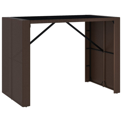7-Tlg. Gartenbar-Set Mit Kissen Poly Rattan