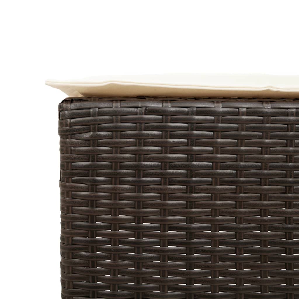 7-Tlg. Gartenbar-Set Mit Kissen Poly Rattan