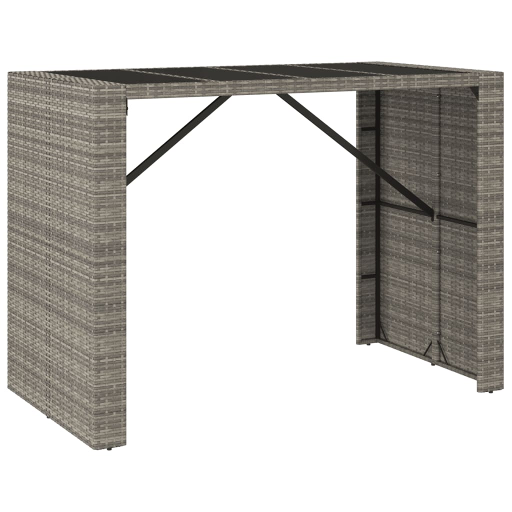7-Tlg. Gartenbar-Set Mit Kissen Poly Rattan