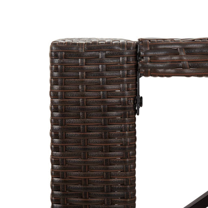 9-Tlg. Gartenbar-Set Mit Kissen Poly Rattan