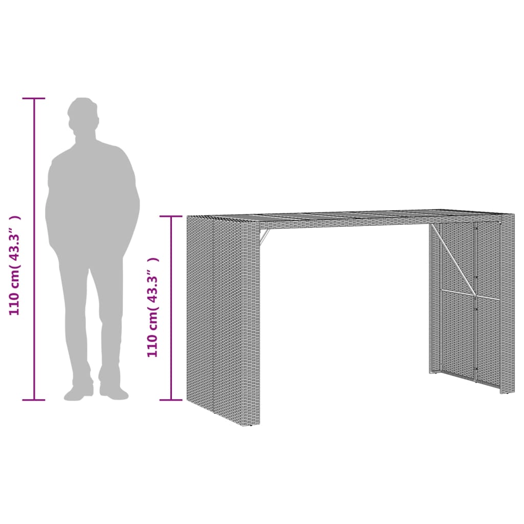9-Tlg. Gartenbar-Set Mit Kissen Poly Rattan