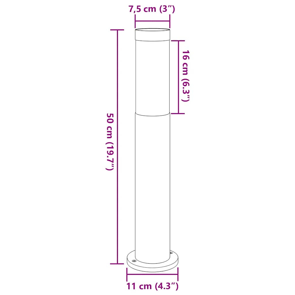Pollerleuchten 3Er 50 Cm Edelstahl Ip44