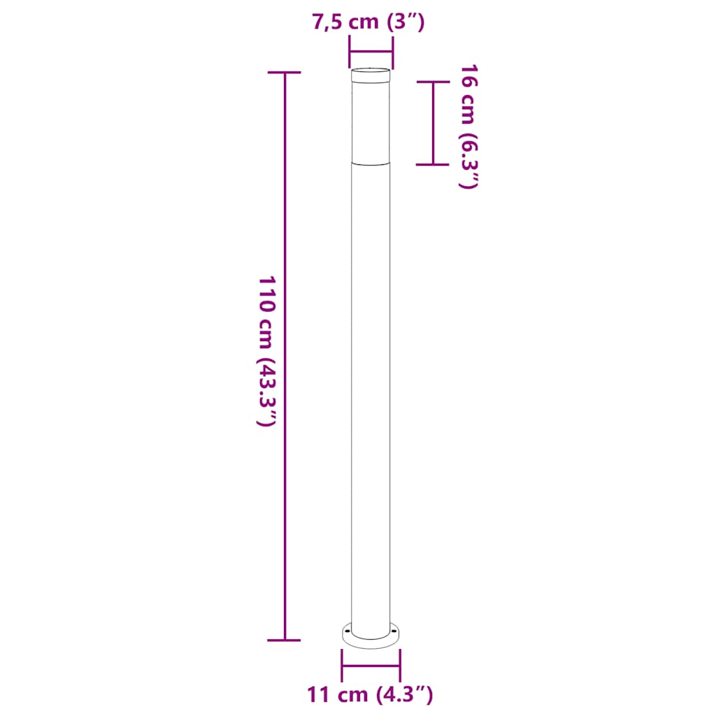 Pollerleuchten 3Er 110 Cm Edelstahl Ip44