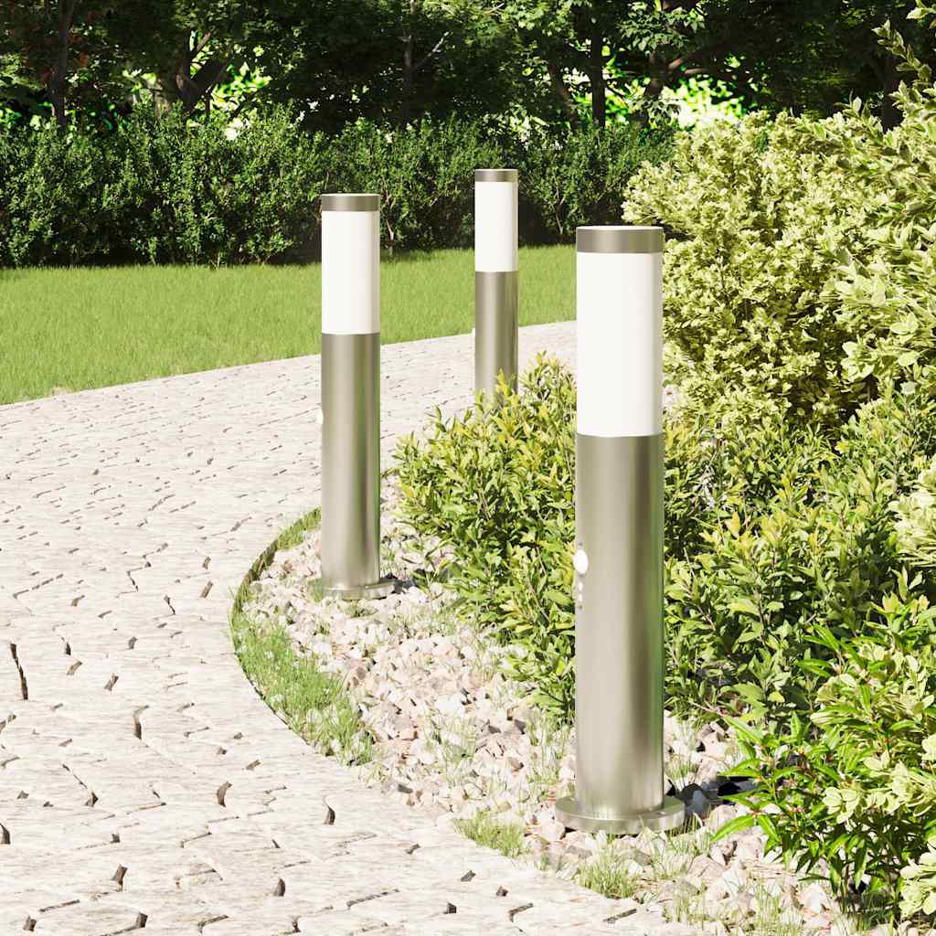 Pollerleuchten Mit Sensor 3Er 50 Cm Edelstahl Ip44