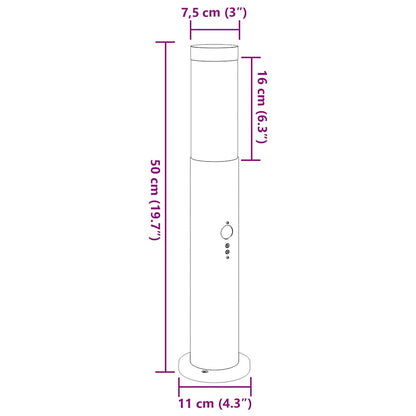 Pollerleuchten Mit Sensor 3Er 50 Cm Edelstahl Ip44